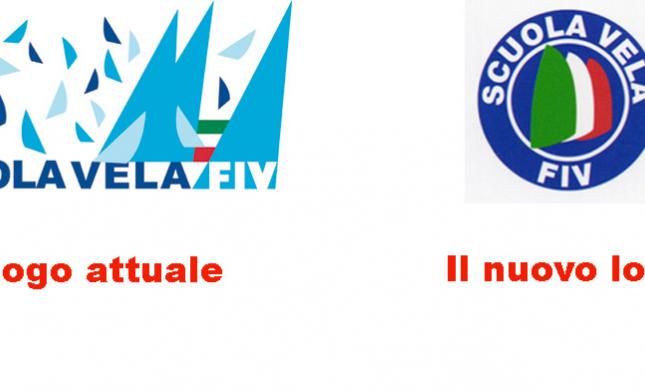 Il logo attuale, di forte identità e ormai fatto proprio da tutte le scuole vela, e il nuovo logo proposto, semplice, ordinato, e anonimo